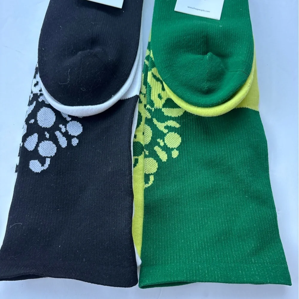 Set of 2 NWT Free People FP Movement Colorblock Buti Compression Tall Socks